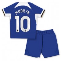 Fotballdrakt Barn Chelsea Mykhailo Mudryk #10 Hjemmedraktsett 2023-24 Kortermet (+ Korte bukser)